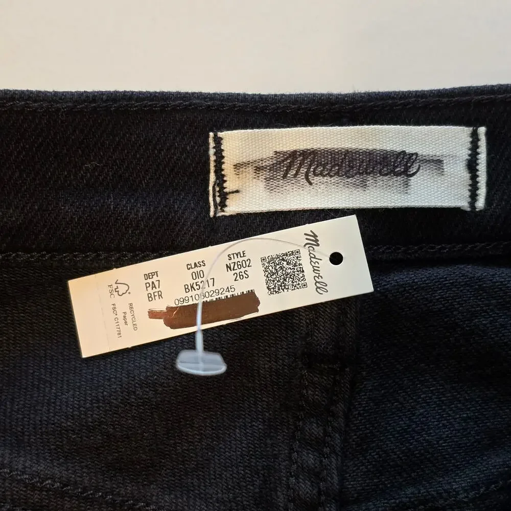 Madewell Jeans Womens Size 26S Black The Stretch Flare Crop High Rise NWT